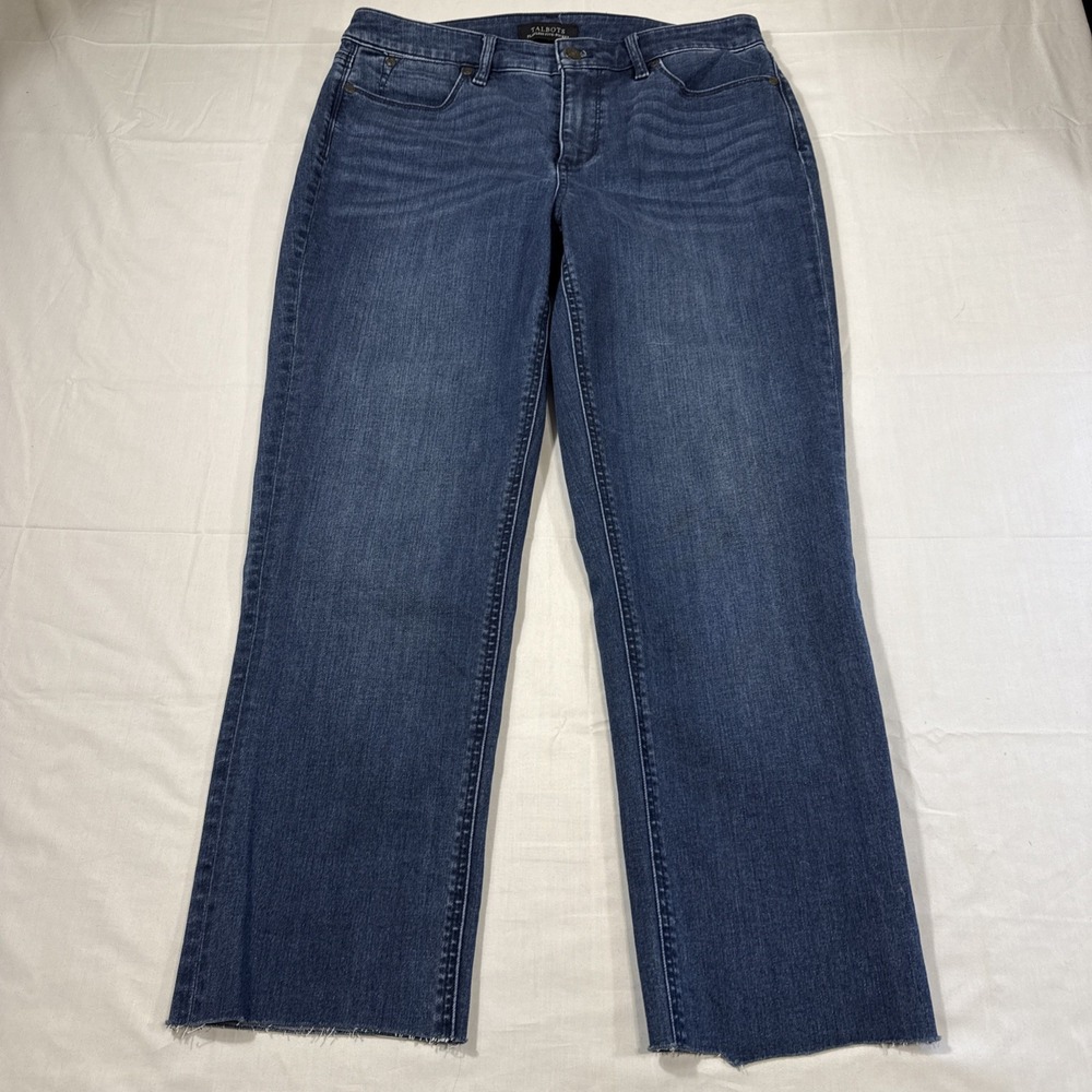 JEANS STRAIGHT CURVY Talbots  Women's 8 Flawless 5 Pocket  Stretch RAW HEM